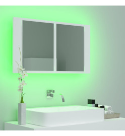 Armoire salle de bain à miroir LED Blanc 80x12x45 cm Acrylique