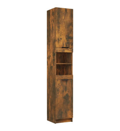 Armoire de bain Chêne fumé 32x34x188,5 cm Bois d'ingénierie