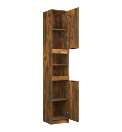 Armoire de bain Chêne fumé 32x34x188,5 cm Bois d'ingénierie