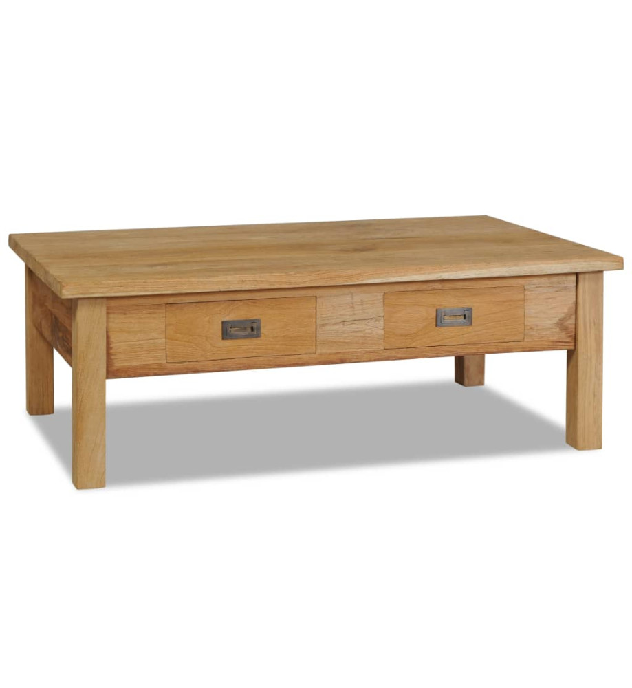 Table basse teck massif 100x60x35 cm