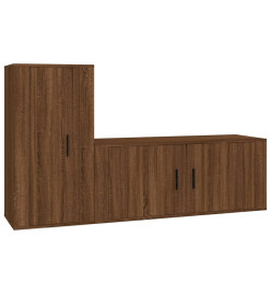 Ensemble de meubles TV 2 pcs Chêne marron Bois d'ingénierie