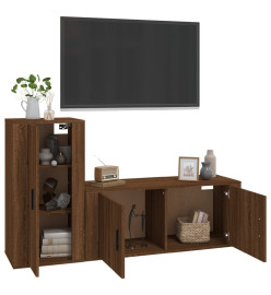 Ensemble de meubles TV 2 pcs Chêne marron Bois d'ingénierie