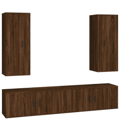 Ensemble de meubles TV 4 pcs Chêne marron Bois d'ingénierie