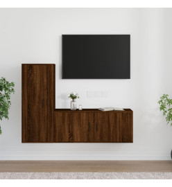 Ensemble de meubles TV 2 pcs Chêne marron Bois d'ingénierie