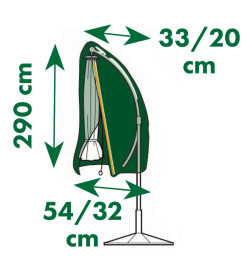 Nature Housse de protection pour parasols inclinés 54/32x290 cm