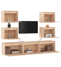 Meubles TV 7 pcs Bois massif de pin