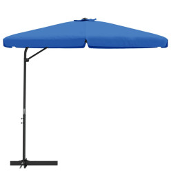 Parasol d'extérieur avec mât en acier 300 cm Bleu azuré