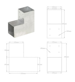 Connecteurs de poteau 4pcs Forme en L Métal galvanisé 101x101mm