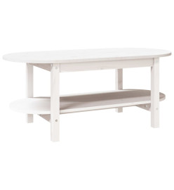 Table basse Blanc 110x55x45 cm Bois massif de pin