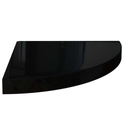 323910  Floating Corner Shelf High Gloss Black 35x35x3,8 cm MDF