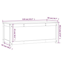 Boîte de rangement Gris 110x50x45,5 cm Bois massif de pin