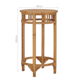 Table de bar Ø 60 cm Bois de teck solide