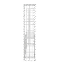 Panier de gabion en forme de U avec 2 poteaux Fer 140x20x100 cm