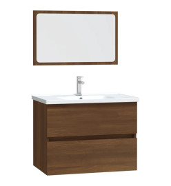 Ensemble de meubles de salle de bain 2 pcs Chêne marron