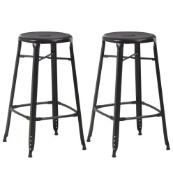 Tabourets de bar lot de 2 noir acier