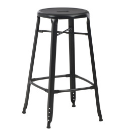 Tabourets de bar lot de 2 noir acier