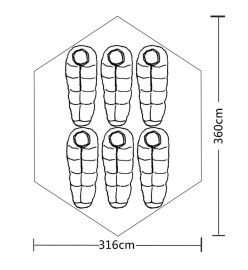 Tente pour 6 personnes Gris