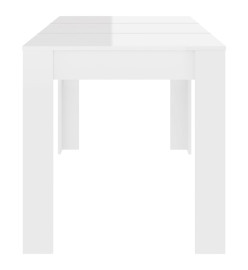 Table à manger blanc brillant 140x74,5x76 cm bois d'ingénierie