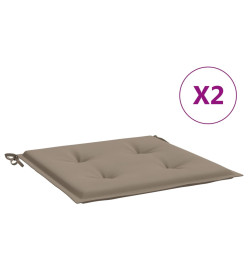 Coussins de chaise de jardin 2 pcs taupe 40x40x3cm tissu oxford