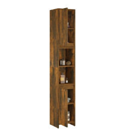 Armoire de bain Chêne fumé 30x30x183,5 cm Bois d'ingénierie