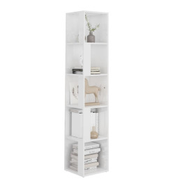 Armoire d'angle Blanc brillant 33x33x164,5 cm Aggloméré