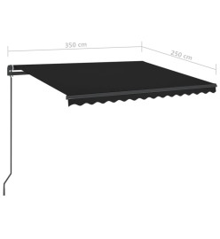 Auvent manuel rétractable avec LED 3,5x2,5 m Anthracite