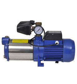 Pompe à jet avec manomètre 1300 W 5100 L/h Bleu