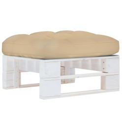 Pouf palette de jardin Bois de pin imprégné de blanc