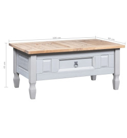 Table basse Pin mexicain Gamme Corona Gris 100x60x45 cm