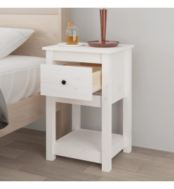 Tables de chevet 2 pcs Blanc 40x35x61,5 cm Bois de pin massif