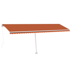 Auvent manuel rétractable sur pied 600x300 cm Orange et marron