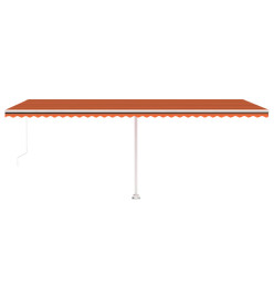 Auvent manuel rétractable sur pied 600x300 cm Orange et marron