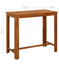 Table de bar Bois d'acacia massif 120 x 60 x 105 cm