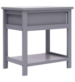 Tables de chevet 2 pcs Gris 40x29x42 cm Bois de Paulownia