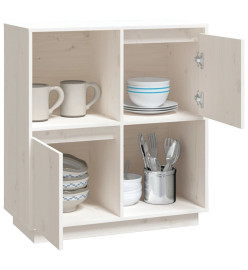 Buffet Blanc 74x35x80 cm Bois massif de pin