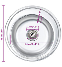 Évier de cuisine avec crépine et piège Acier inoxydable