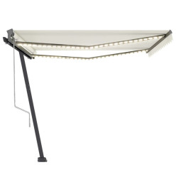 Auvent automatique avec capteur de vent et LED 450x300 cm Crème