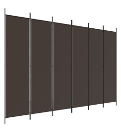 Cloison de séparation 6 panneaux Marron 300x200 cm Tissu