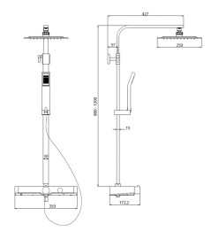 SCHÜTTE Système thermostatique de douche OCEAN