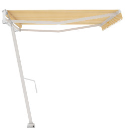 Auvent automatique sur pied 500x350 cm Jaune/Blanc