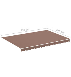 Tissu de remplacement pour auvent Marron 3,5x2,5 m