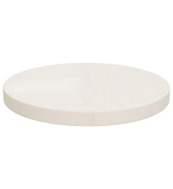 Dessus de table Blanc Ø30x2,5 cm Bois de pin massif