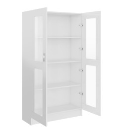 Armoire à vitrine Blanc brillant 82,5x30,5x150 cm Aggloméré