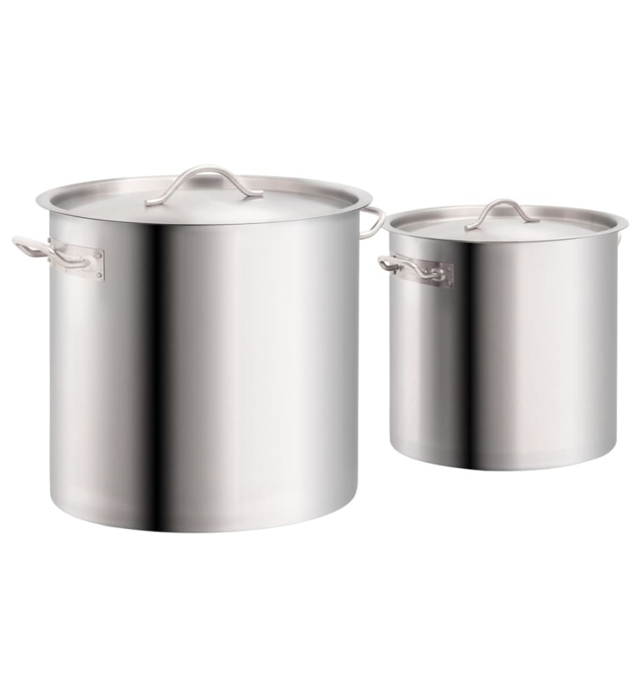 Ensemble de 2 casseroles à bouillon 50/25 L Inox