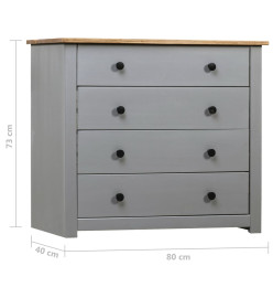 Armoire latérale Gris 80x40x73 cm Pin Assortiment Panama