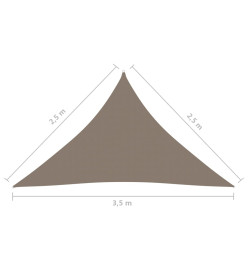 Voile de parasol Tissu Oxford triangulaire 2,5x2,5x3,5 m Taupe