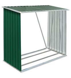 Abri de stockage de bois Acier galvanisé 163x83x154 cm Vert