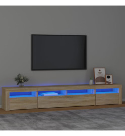 Meuble TV avec lumières LED Chêne sonoma 240x35x40 cm