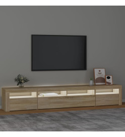 Meuble TV avec lumières LED Chêne sonoma 240x35x40 cm