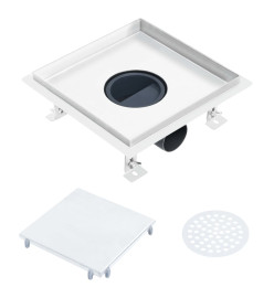 Drain de douche avec couvercle 2 en 1 23x23 cm Acier inoxydable